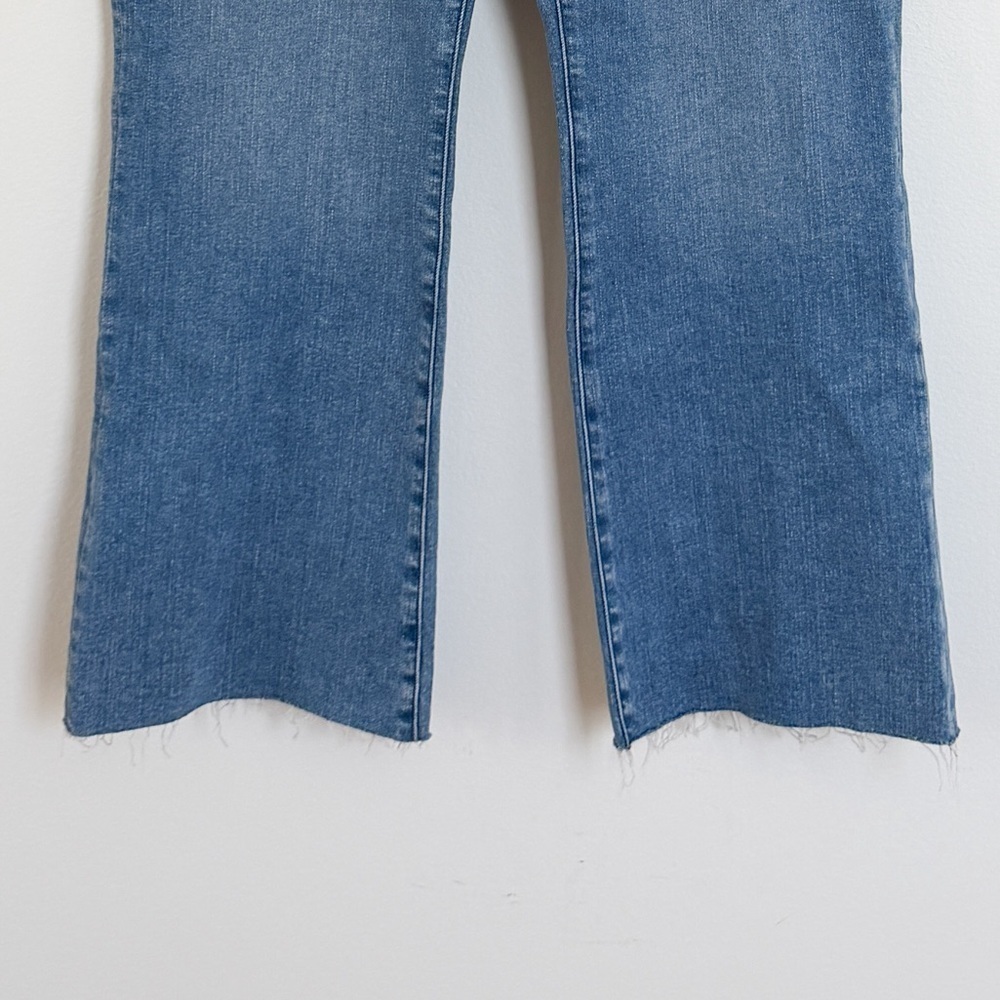 Madewell Kick Out Crop Jeans Mid Rise Raw Hem Cherryville Wash Size 32 NWT - Picture 6 of 6